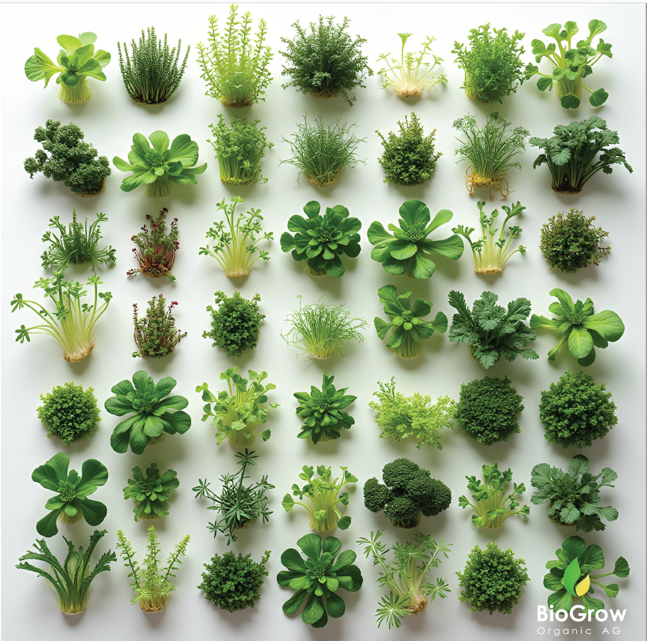 All types of microgreens and green vegetables